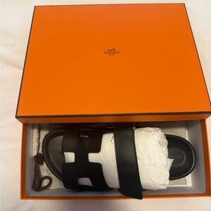 Hermes chypre Black Sandals
